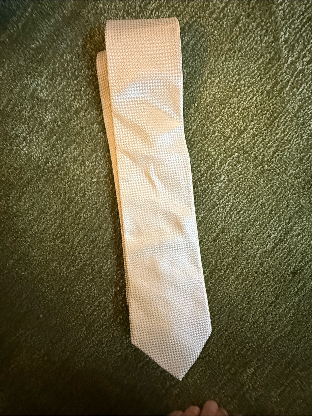 Nicole Miller Silk Cream Textured Men's Tie